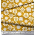 thumbnail image 2 of Soimoi Gold Japan Crepe Satin Fabric White Mandala Printed Fabric 1 Yard 42 Inch Wide, 2 of 3