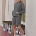 thumbnail image 7 of NMMUED Sweat Set for Women Athleisure Sets Women Sweat Shorts Sets Track Suits for Women Set Oversized Casual Fleece Hoodie Sets, Dark Gray XL, 7 of 7
