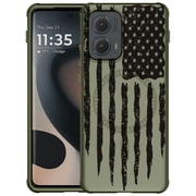 Nakedcellphone Flex Series for Motorola Edge 2024 Phone Case (Compatible with MagSafe) - Army Green Rugged USA Flag