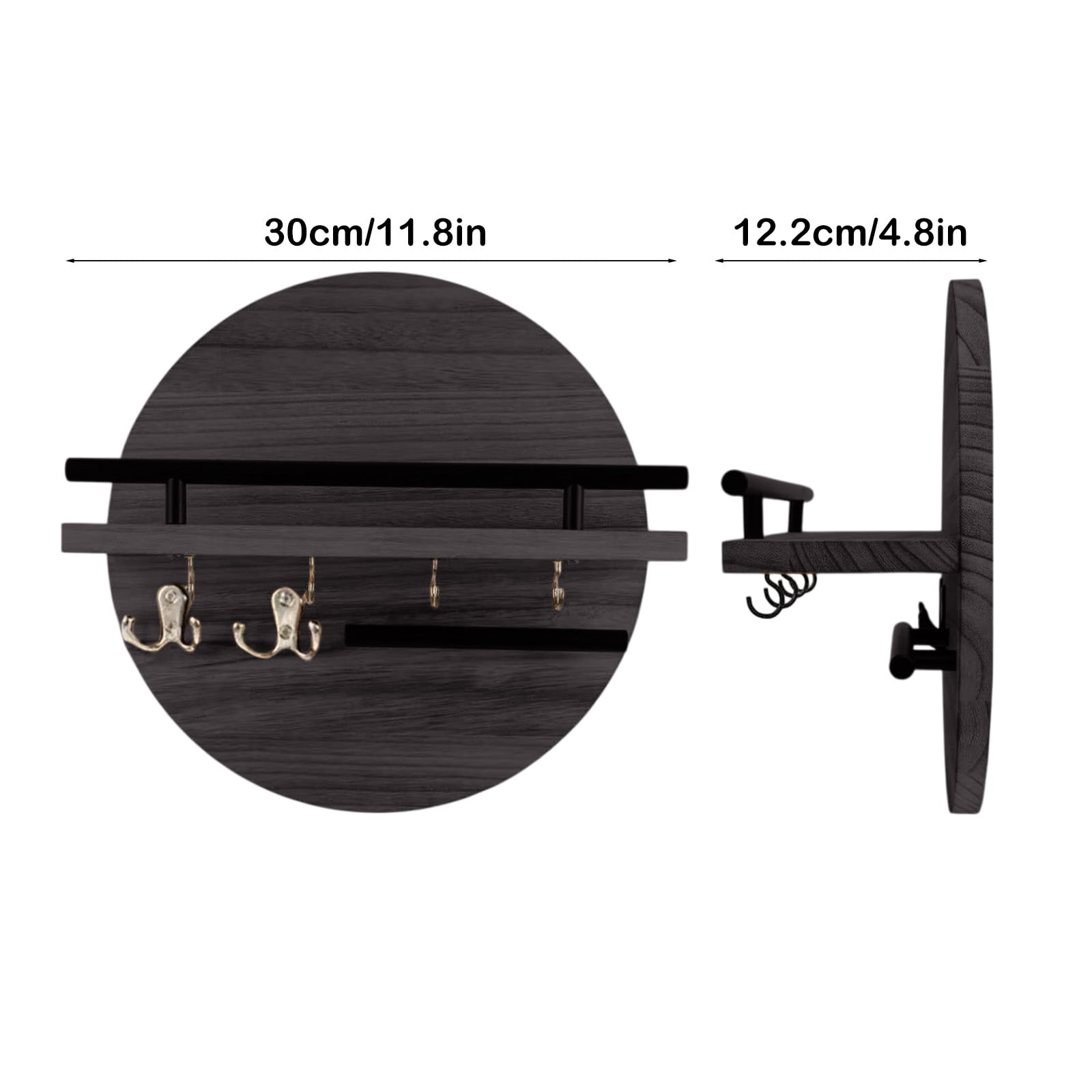 FEOLGEHLY Floating Shelves Set of 2, Wall Mounted Shelf with Invisible Brackets, Rustic Wood Storage Display Shelf for Bathroom, Bedroom, Kitchen, Living Room, Heavy Duty No Drill Adhesive Option