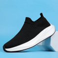 thumbnail image 4 of Men's Slip On Sock Walking Shoes Knit Upper Thick Cushioned Sole Casual Sneakers for Daily Commute, 4 of 8