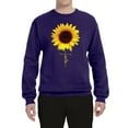 thumbnail image 2 of Sunflower Christian Faith Cross Inspirational/Christian Unisex Crewneck Graphic Sweatshirt, Purple, 3XL, 2 of 3