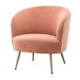 thumbnail image 2 of Upholstered Modern Velvet Accent Barrel Chair, Comfy Club Armchair Leisure Arm Chair with Adjustable Metal Legs, Guest Chair Vanity Chair Reading Chair for Living Bedroom Make-Up Room and Office, Pink, 2 of 7