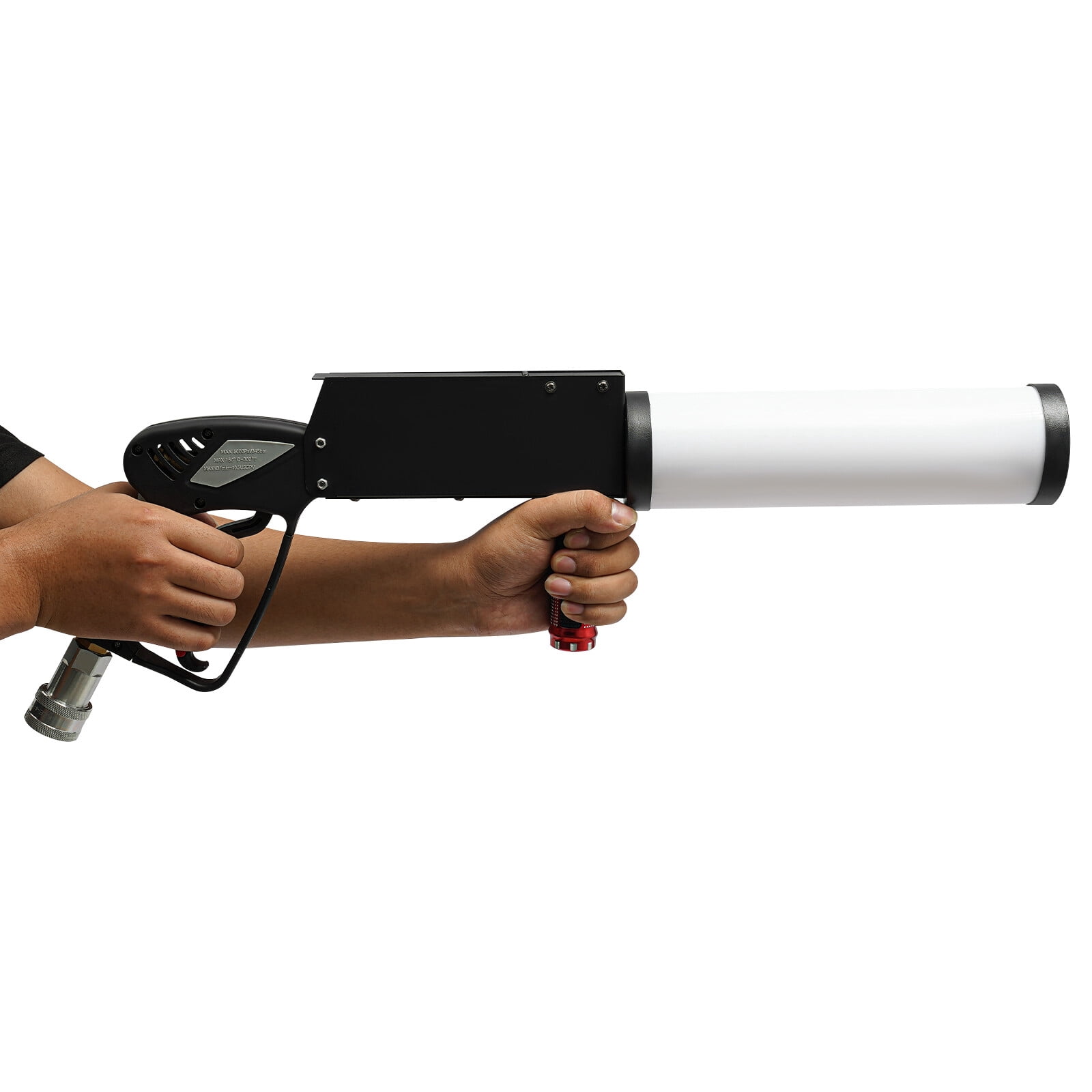 DENEST CO2 Handheld Fog Gun Smoke Machine with LED Lights Handheld CO2 Jet Machine with 3 Meter Gas Hose, Red Green Blue Stage Effect Fogger