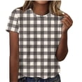 thumbnail image 2 of Fiudx Camisetas para Mujer Camiseta de Manga Corta con Cuello Redondo y Estampado Informal para Mujer, 2 of 4