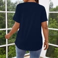 thumbnail image 6 of Uootdi Women's Henley Tops Short Sleeve Button Placket Blouses Casual Daily Style Soft Breathable Relaxed Fit Tees Gift, 6 of 7