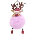 thumbnail image 2 of Dserfhy Christmas Deer Keychain Cute Reindeer Pom Pom Keyring Faux Fur Fluffy Plush Ball Charm for Handbag Backpack Purse Accessory, 2 of 8