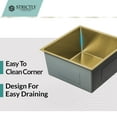 thumbnail image 5 of Strictly Sinks Undermount Bar Prep Sink – 18 Inch Single Bowl 16 Gauge Stainless Steel Tight 1/2″ Radius Corners Kitchen/Bar Basin With Drain Kit (Gold), 5 of 9