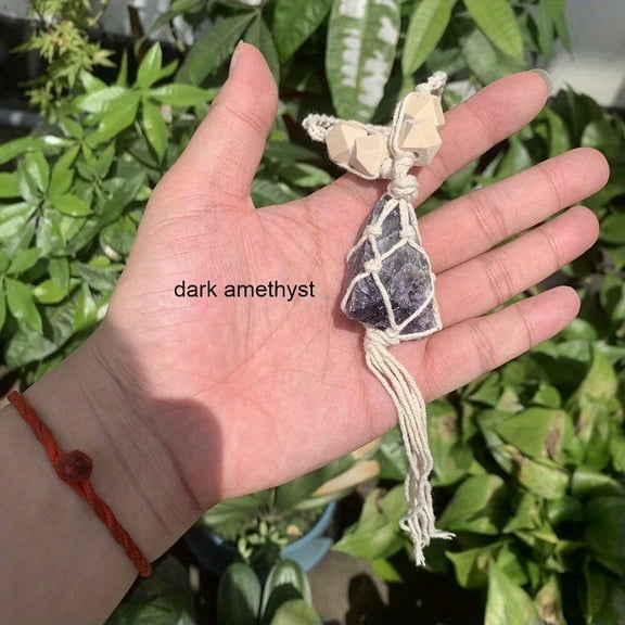 QQTDFG Amethyst Crystal Car Charm Spiritual Healing & Energy Balancing Pendant-default