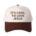 thumbnail image 3 of IT'S COOL TO LOVE JESUS Letter Embroidered Color Block Trucker Hat Unisex Adjustable Cotton Breathable Fashion Cap for Travel Daily Wear, 3 of 8