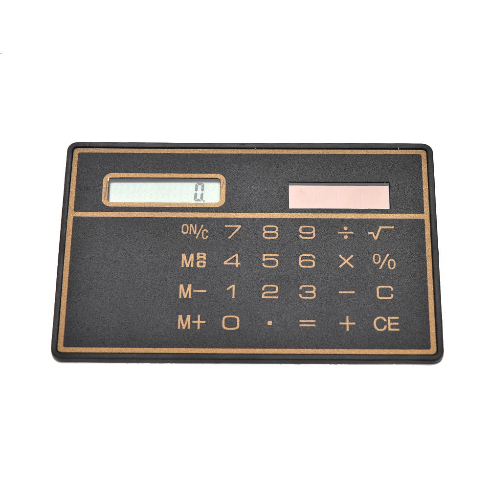 8 Digits Ultra Thin Mini Slim Credit Card Solar Power Pocket Calculator White 