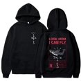 thumbnail image 4 of Sudadera con capucha estampada para hombre LOOK MOM I CAN FLY, ropa creativa con cuello redondo, sudadera de moda de gran tamaño, sudadera con capucha de cuello redondo para hombre, 4 of 5
