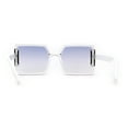 thumbnail image 2 of Womens Rimless Mod 90s Squared Butterfly Designer Sunglasses White Blue, 2 of 4