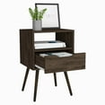 thumbnail image 4 of Cterwk Wood Nightstand with 1 Open Shelf and 1 Drawer, Dark Brown, 4 of 4