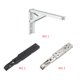 thumbnail image 3 of Riwesomey Soporte de estante plegable de tres pliegues, 2 uds., montaje en pared con resorte, soporte cargado por resorte, bisagra plegable de alta Herramientas y ferretería negro 10 pulgadas Riwesomey WJ3901-06B, 3 of 6