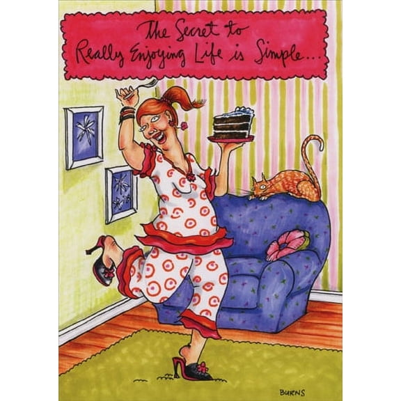 Oatmeal Studios Secret to Enjoying Life Funny / Humorous Birthday Card