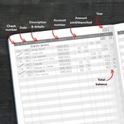 Clever Fox Accounting Ledger Book - Accounting Log for Small Businesses & Personal Use - Columnar Journal for Tracking Money, Expenses, Deposits & Balance - Hardcover, Large, 7x10″ (Dark Blue)
