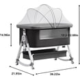 thumbnail image 2 of Baby Bassinet,3 in 1 Baby Bassinets Bedside Sleeper with Wheels and Mosquito Net,Bedside Bassinet for Baby with Comfy Mattress, Mattress&Breathable Mesh,Storage Basket, 2 of 8