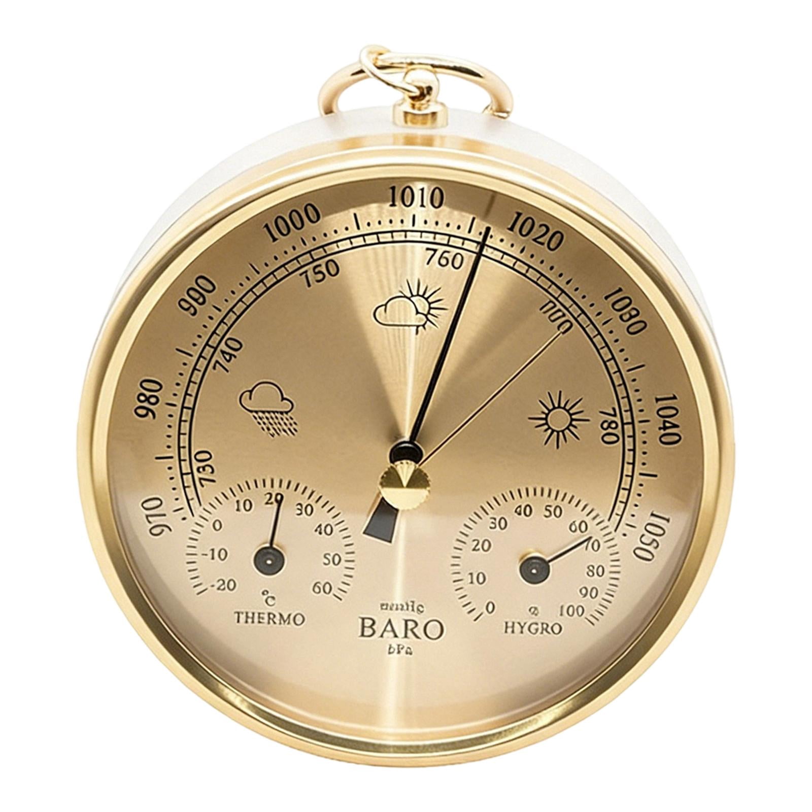 WLPZXP Barometer Thermometer Hygrometer Weather Station for Home Office Living Room Gold
