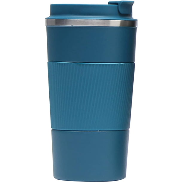 con aislamiento al vacío, a prueba de derrames con tapa a prueba de fugas, vaso reutilizable de doble pared para mantener el calor y el café helado, té y cerveza Adepaton CQ417-4