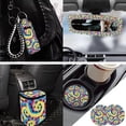 thumbnail image 3 of Yuyamidu Cute Dog Paw Car Seat Covers Full Set with Steering Wheel Cover Seat Belt Strap Cover Tie Dye Garbage Bag Rearview Mirror Protective Cover Cup Coasters Keychain 13 Pcs, 3 of 7