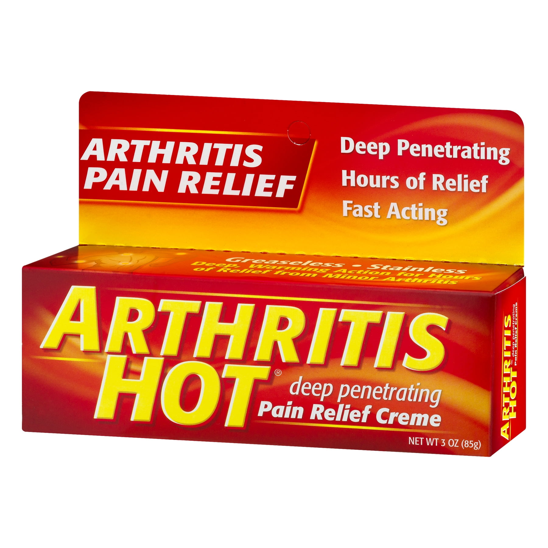 Arthritis Hot Deep Penetrating Pain Relief Crème with 10% Menthol, 3 oz.