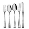 thumbnail image 2 of Impressa 20-Piece Silverware Set Flatware Stainless Steel Utensils for Kitchen Apartment Essentials - Service for 4 - Tableware Home Cutlery Set Dishwasher Safe, Hammered, 2 of 4