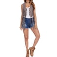 thumbnail image 4 of Hibeli Women Faux Suede Fringe Vest Sleeveless 70s Hippie Cowgirl Jacket Top, 4 of 4