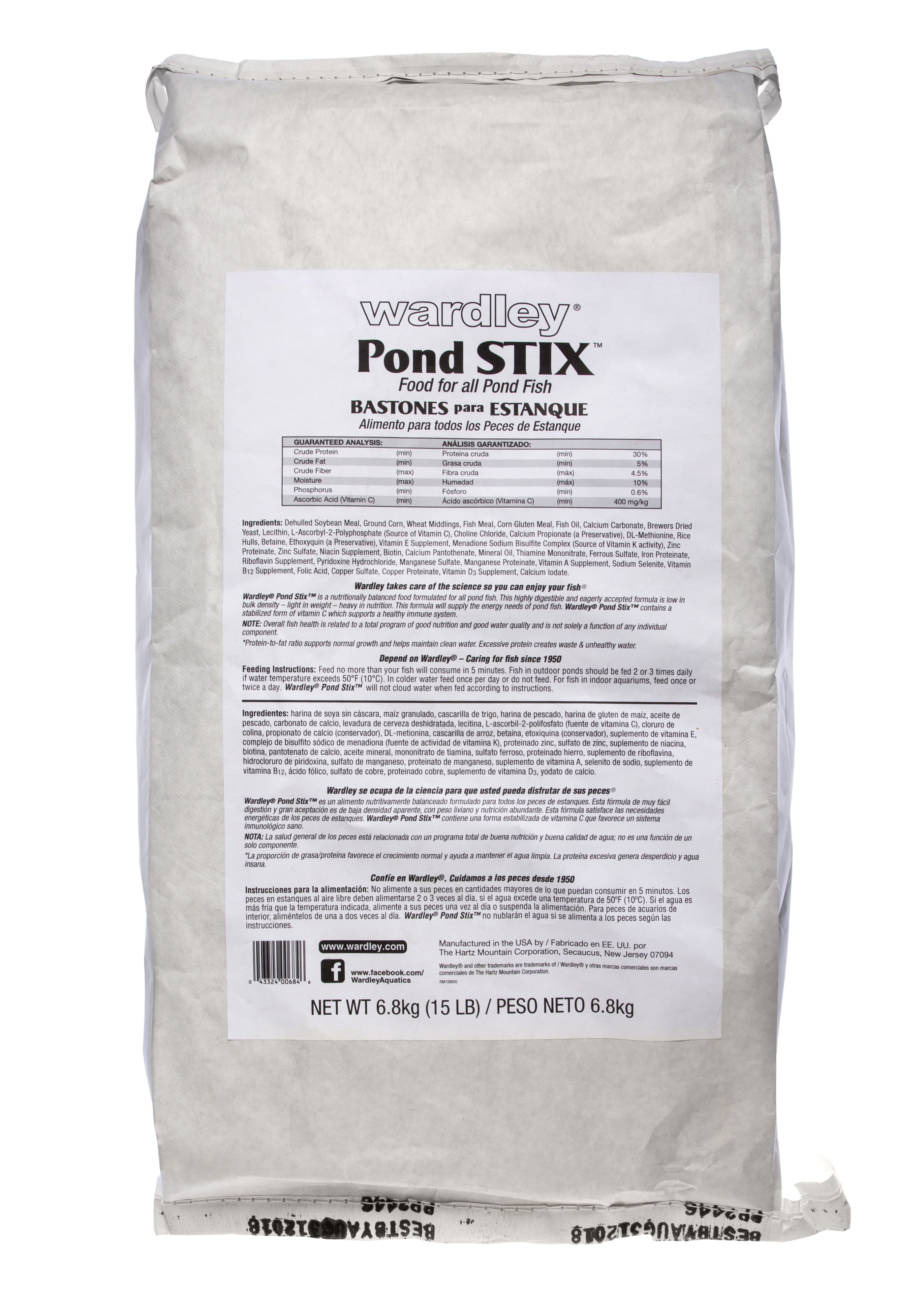 Wardley Pond Stix Fish Food, 15 Lb 