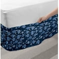 thumbnail image 2 of Ocean Bed Skirt, Sealife Marine Navy Image Tropic Fish Moss Leaves Artwork Print, Elastic Bedskirt Dust Ruffle Wrap Around for Bedding Decor, 4 Sizes, Blue Indigo Royal Blue, by Ambesonne, 2 of 2