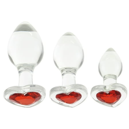 Adam & Eve Red Heart Gem Glass Plug Set | Walmart Canada