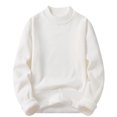 thumbnail image 4 of Men's Mock Neck Sweatshirt Solid Color Pullover Top with Ribbed Trim Relaxed Fit Fall Casual Sweatshirts, 4 of 4