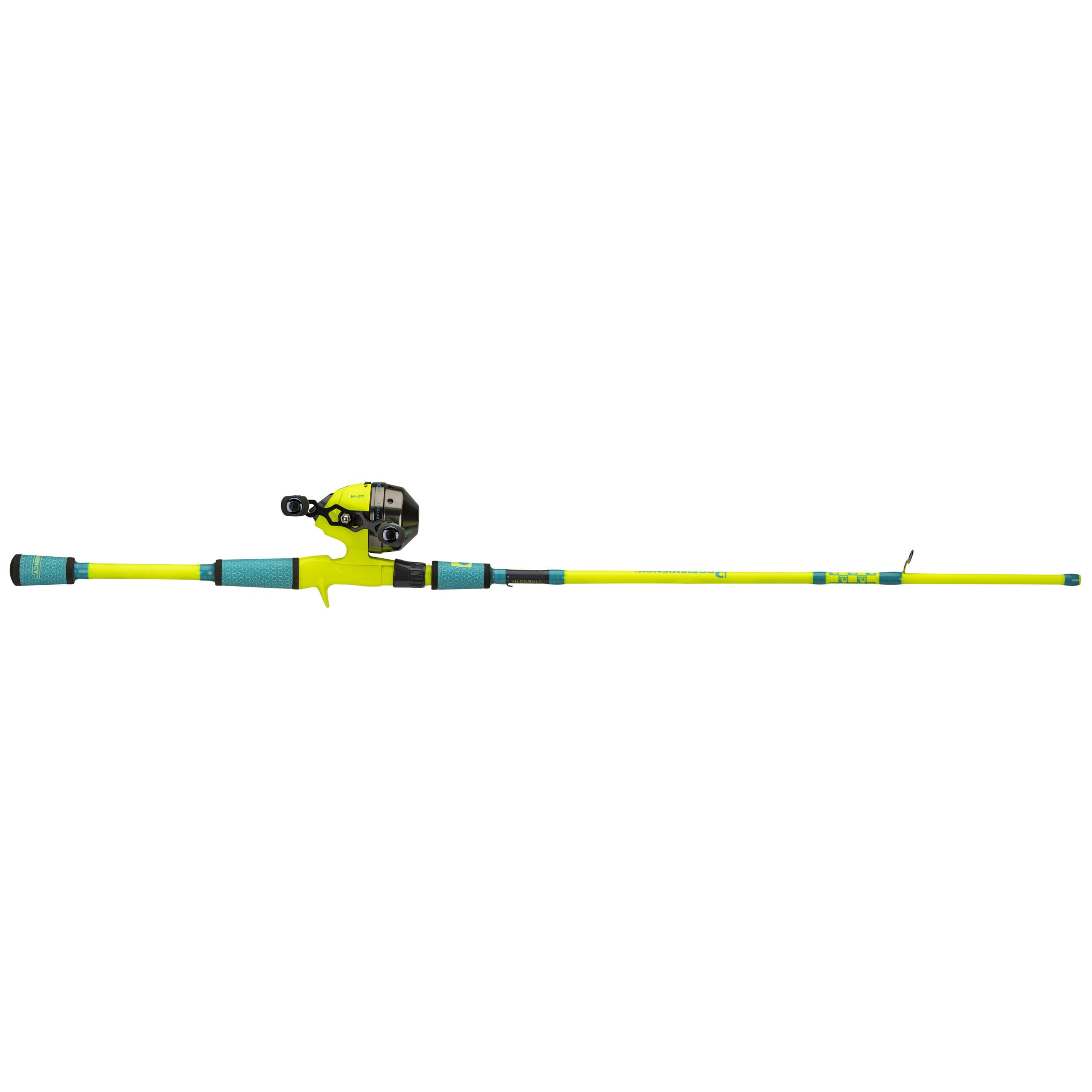 ProFISHiency 6ft Medium Hi-Viz Yellow and Blue Spincast Fiberglass Combo