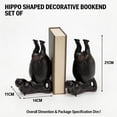 thumbnail image 2 of WWV Fun Acrobatic Hippo Bookends Set Heavy Duty Resin 10 Inch Tall Modern Sculptural Holder for Shelves Desk Home Office Decor Gift Surprise Gift for Family Friends 1 Pair, 2 of 7