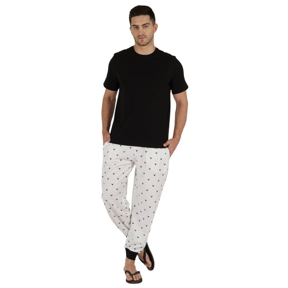 Inkmeso 2Pc Pajama Set For Men's Short Sleeve Tshirt w/ Pajamas Sleepwear Nightwear Pj Set