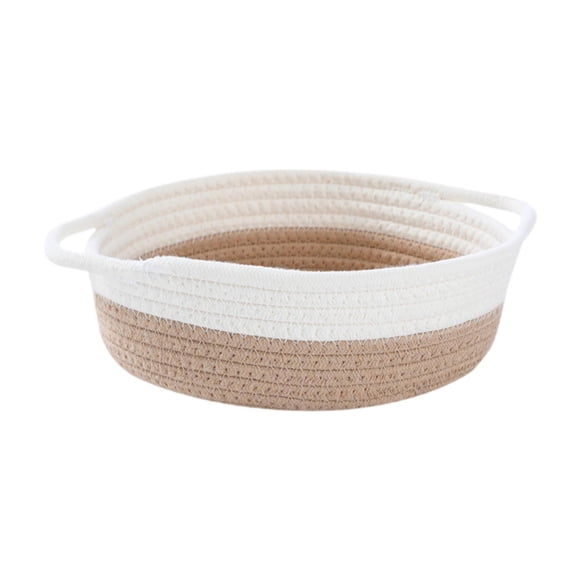 Cesta pequeña de cuerda de algodón tejida, organizador de almacenamiento resistente, cesta decorativa de regalo para bebé, juguetes, pañales, guarderí amarillo