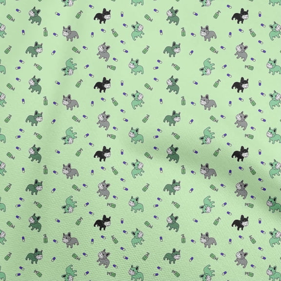 oneOone Velvet Mint Green Fabric Medical Quilting Supplies Print Sewing Fabric By The Yard 58 Inch Wide