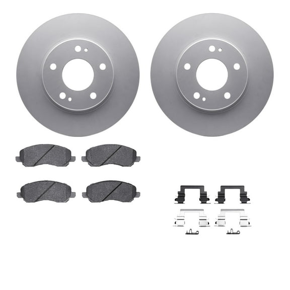 Dynamic Friction Company Front Geospec Brake Rotors with 5000 Advanced Brake Pads includes Hardware 4512-72061
