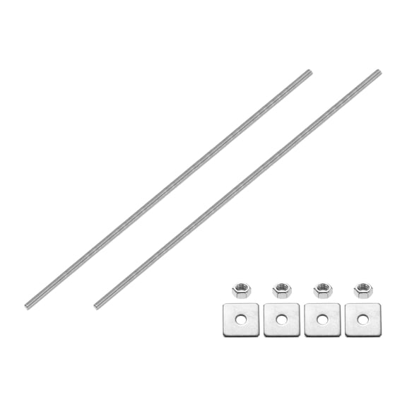 2Pack Fully Threaded Rod, M5 x 300mm 304 Stainless Steel with Nuts Washers