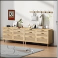 thumbnail image 5 of 51" Rattan Dresser with Drawers, 6 Drawer Dresser for Bedroom, Clothes Storage Cabinet for Bedroom, Metal Handle&Wood Legs for Hallway, Living Room, Bedroom,Natural, 5 of 12