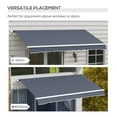 thumbnail image 5 of Retractable Patio Awning 12x8 ft - Outdoor Shade Canopy - Manual Crank - UV & Water Resistant - Dark Gray, 5 of 9
