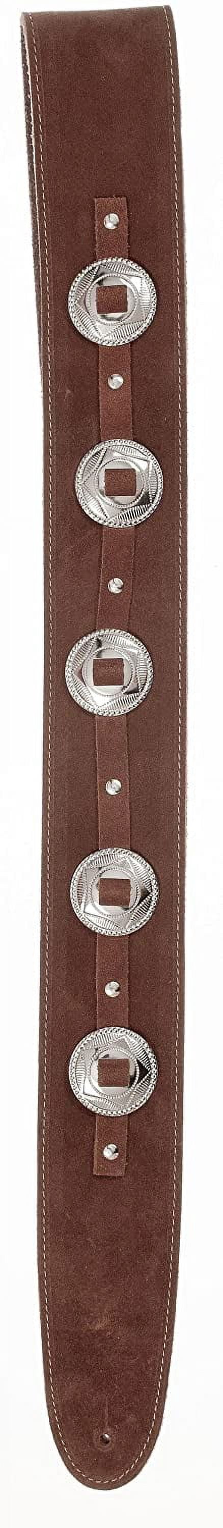 D'Addario Planet Waves Deluxe Suede Guitar Strap with Conchos Brown