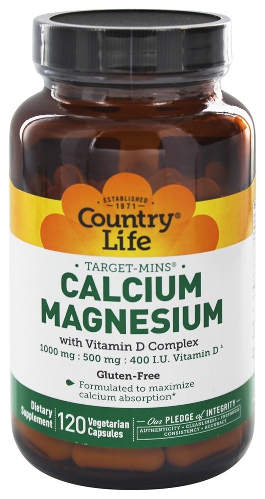 Country Life CalciumMagnesium TargetMins, Vitamin D, 120 Caps