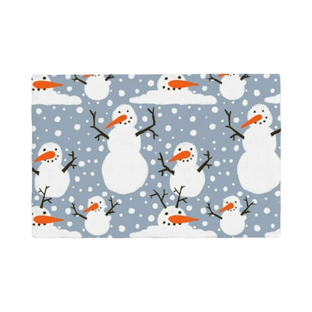 

Placemats Set of 4 Happy Snowmen Snowfall Heat Resistant Non - Slip Place mats Waterproof table mat for Kitchen Dining-6片装