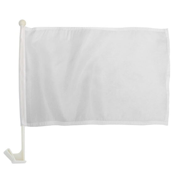 White Single-Sided Car Flag