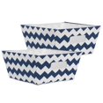 thumbnail image 1 of Design Imports CAMZ37976 11 x 11 x 5 in. Chevron Polyester Trapèze Bac de Rangement & 44; Bleu Nautique - Lot de 2, 1 of 1
