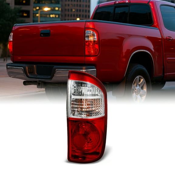 AKKON - For 04-06 Toyota Tundra 4 Door Double Cab Pickup Truck Red Clear Tail Light Passenger Right Side Replacement
