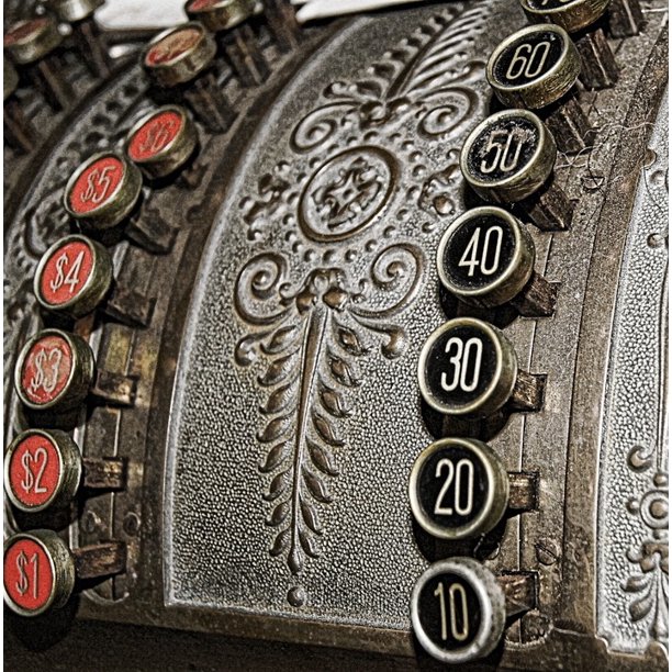 Business Old Vintage Retro Cash Register Numbers20 Inch By 30 Inch