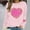 Pink, variant on GUZOM Valentine's Day Womens White Sweatshirt - Charming Fuzzy Heart Sequin Detail, Soft Lightweight Relaxed Crewneck Cute Festive Casual Top,Size 5XL
