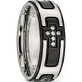 thumbnail image 6 of Stainless Steel Polished Black Ip-Plated With Cz Cross 8mm Band (Size 11.5) Made In China sr479-11.5, 6 of 6